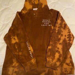 Taylor Swift Evermore Right Where You Left Me Tie Dye Henley Hoodie M